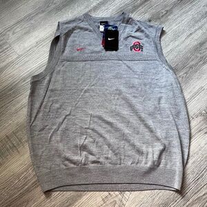 NWT Nike Ohio State Mens Size Large Merino Wool Knit VNeck Sweater Vest Buckeyes